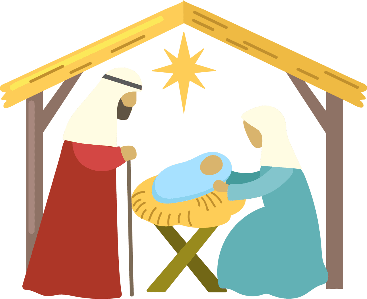 Manger scene vector clipart images