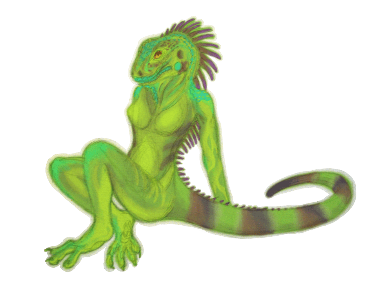 Iguana girl clipart free