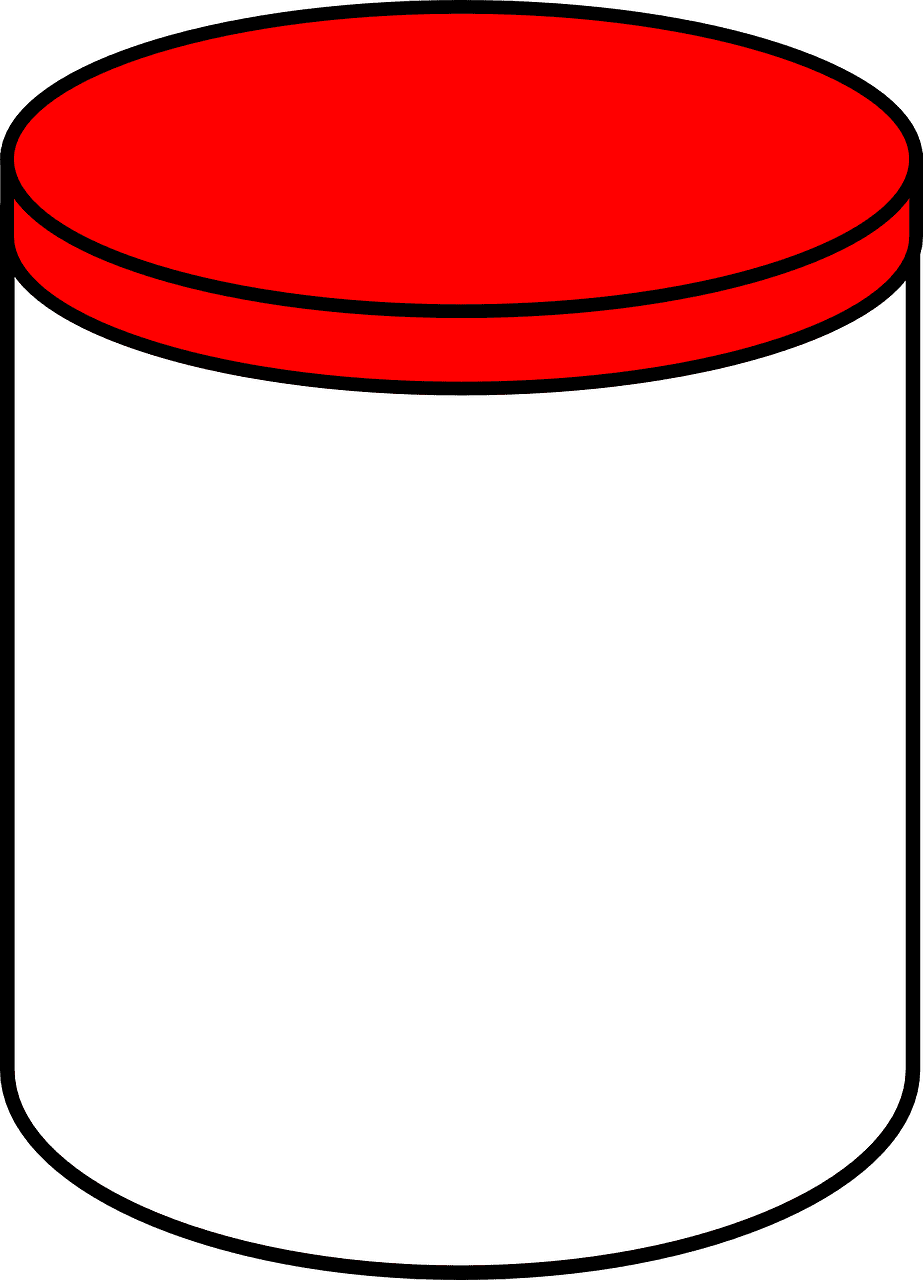 Jar white red cup vector graphic clipart