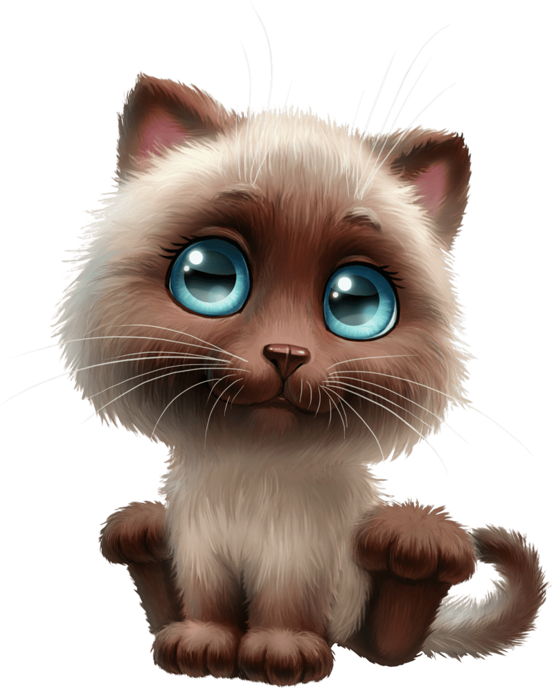 Adorable cartoon kitten clipart vector