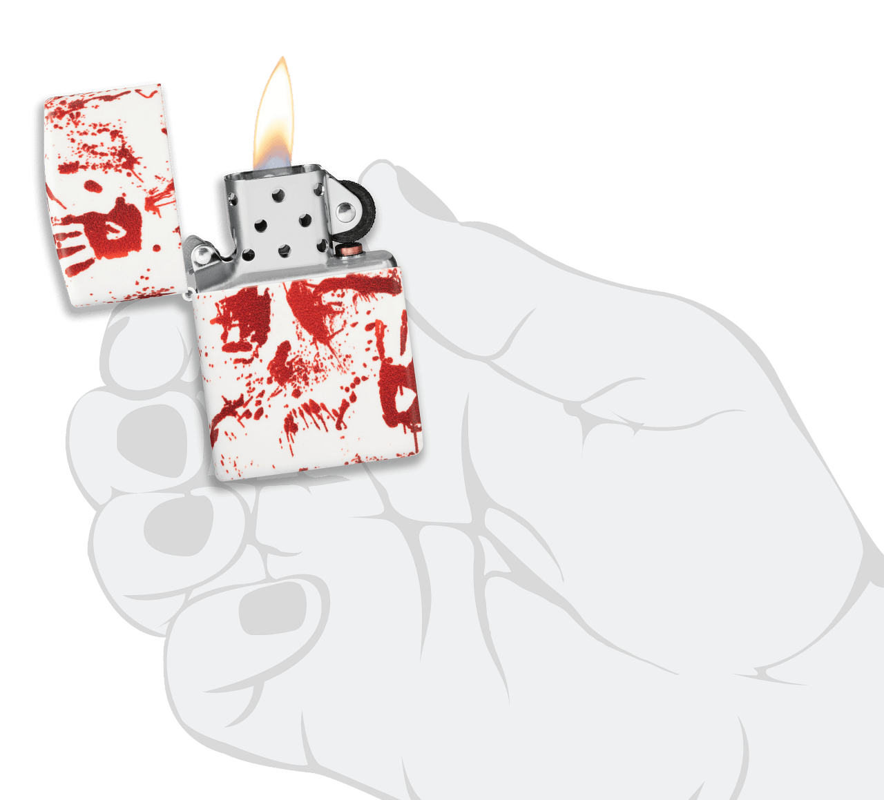 Lighter bloody hand design clipart photo