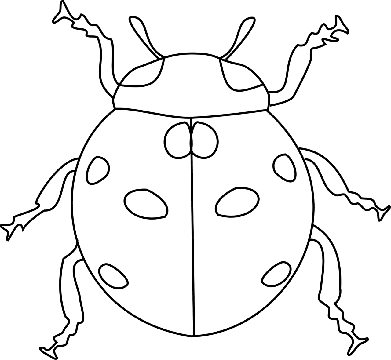 Lady beetle ladybug black and white vector clipart images