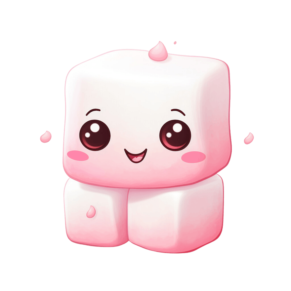 Kawaii marshmallow art print by edwards designs fy clipart image