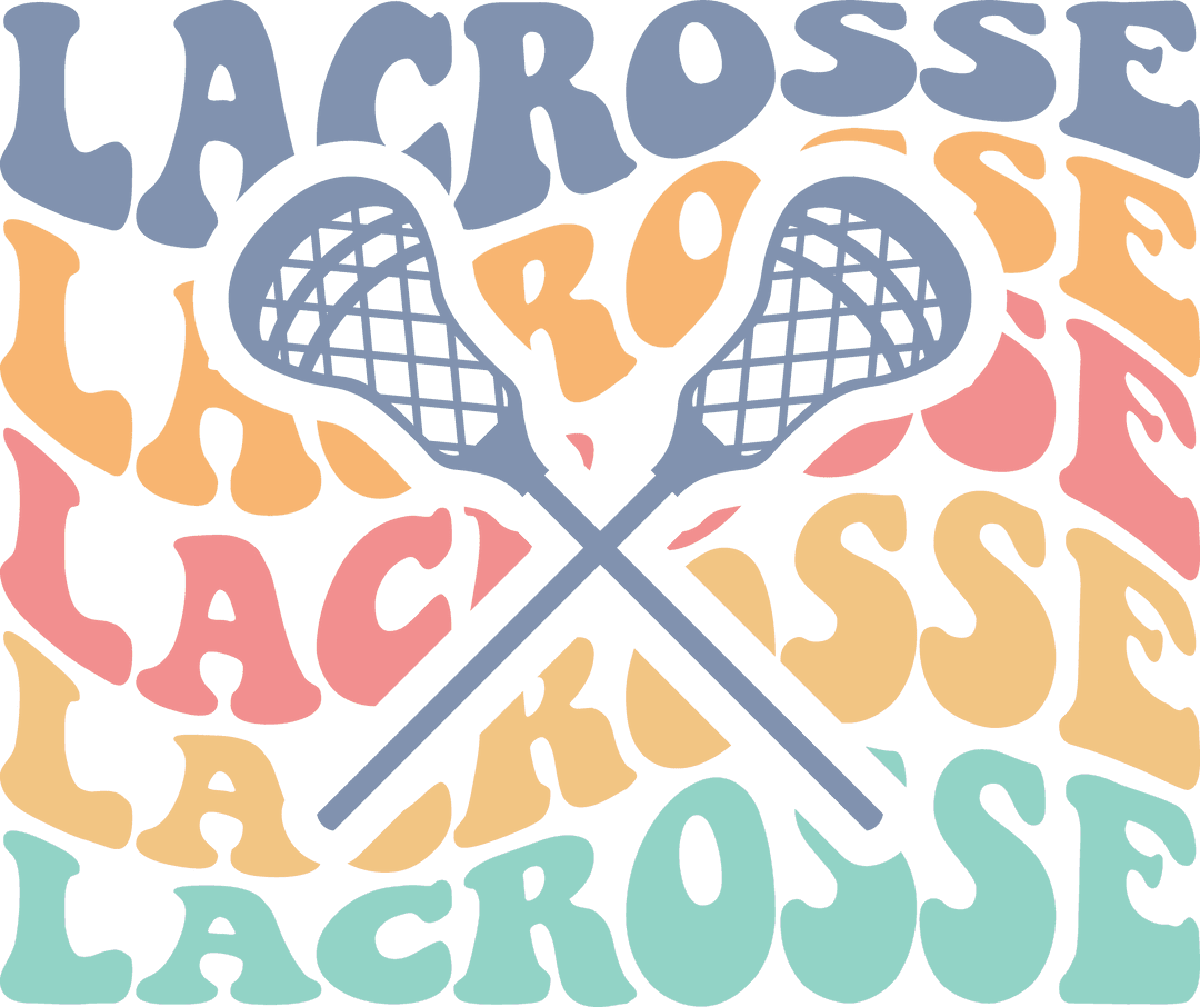 Wavy text lacrosse dtf direct to film transfer twisted image transfers clipart