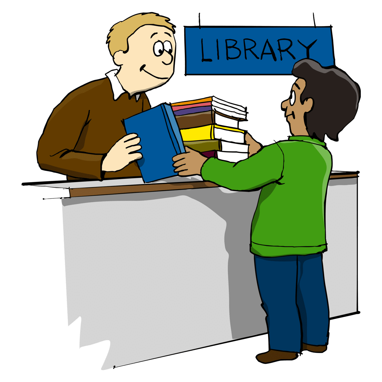 Librarian knowledge resources information clipart clip art