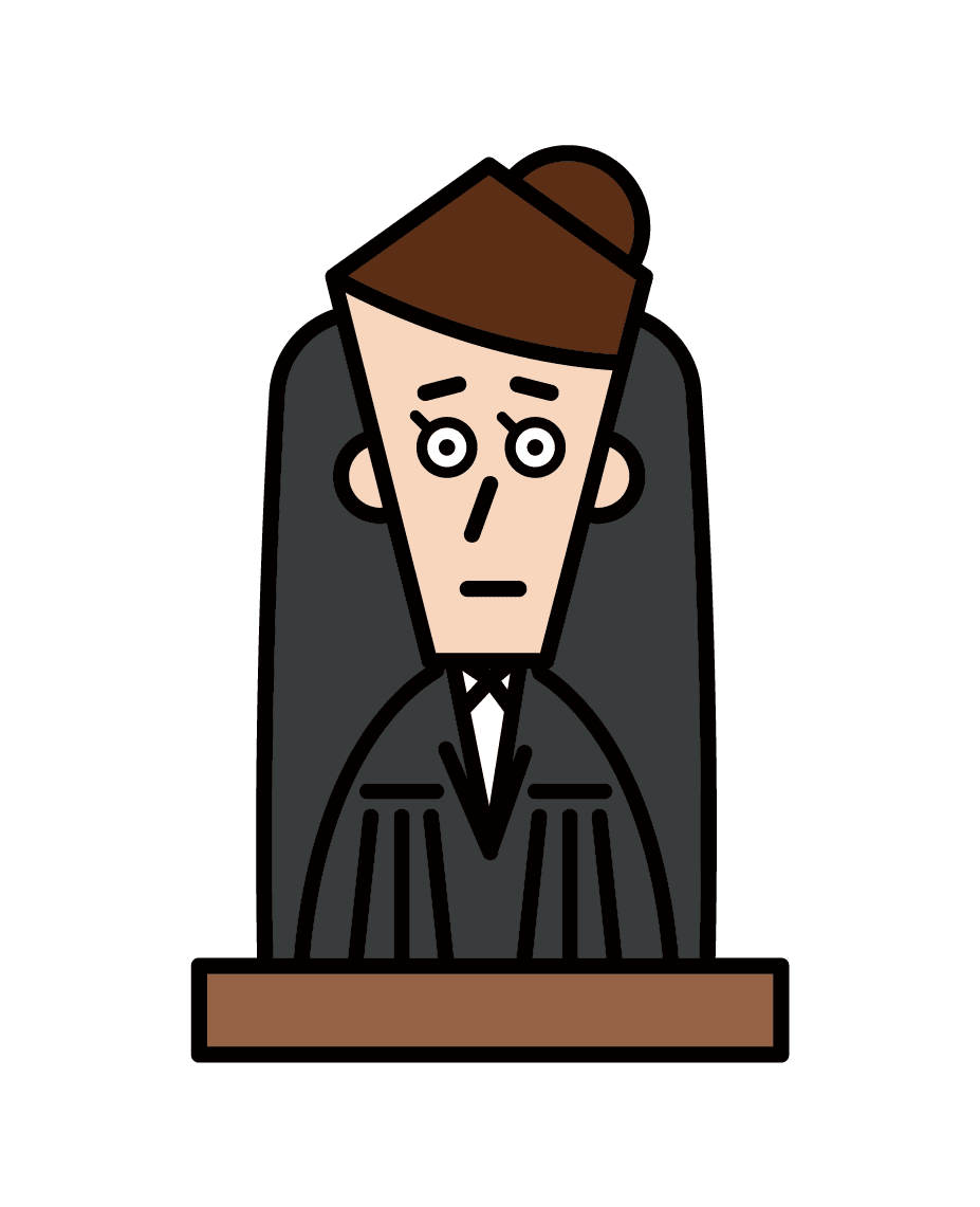 Lawyer of judge grandfather clipart logo