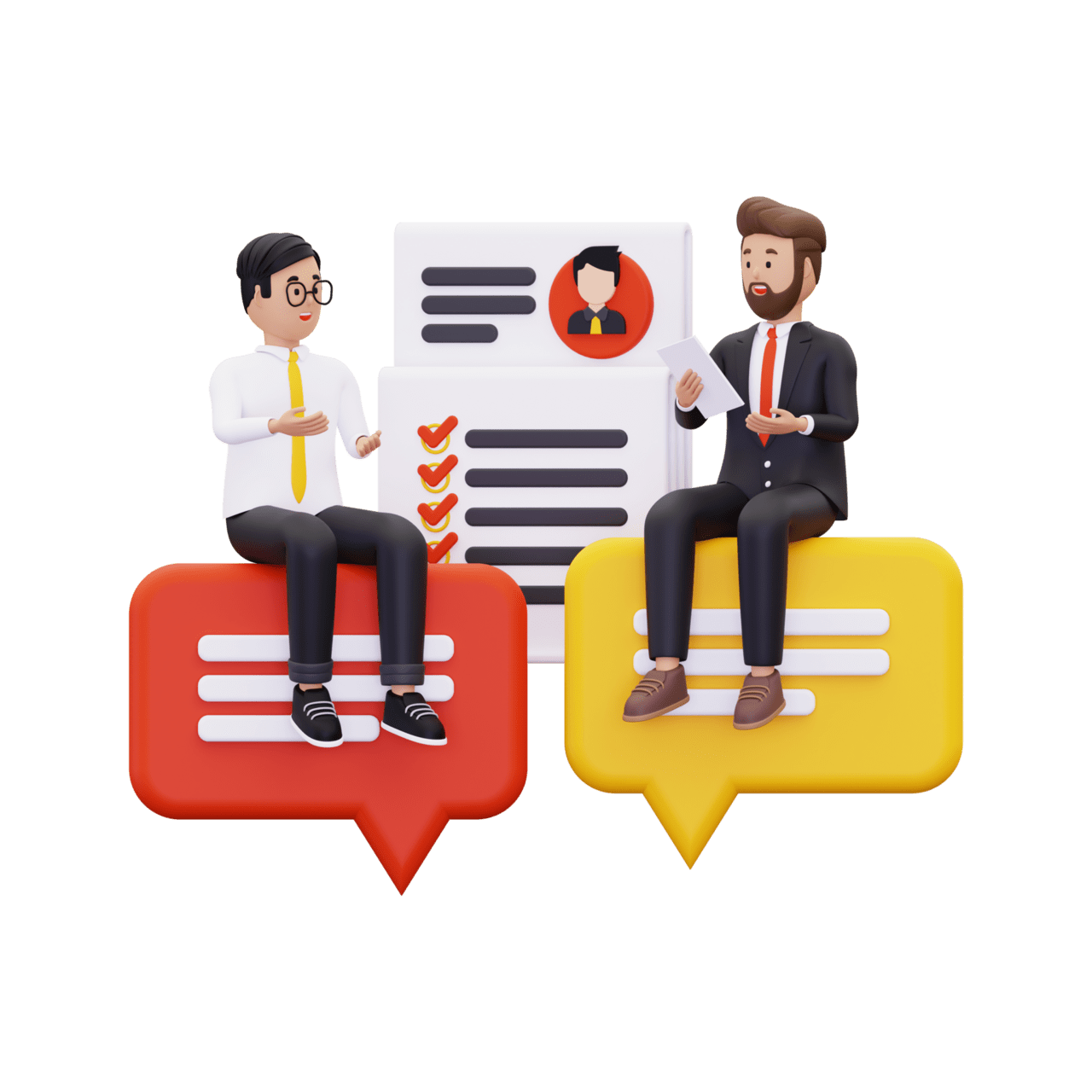 Job interview grafik clipart design with planner printable vector