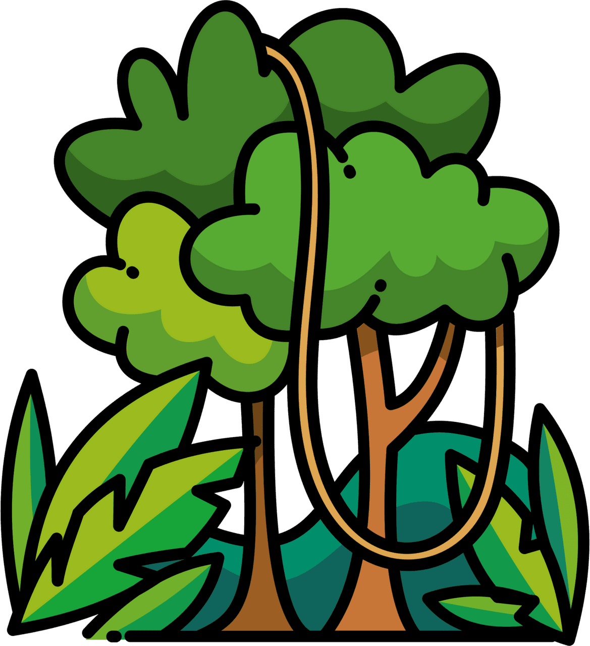 Jungle rainforest vector clipart images