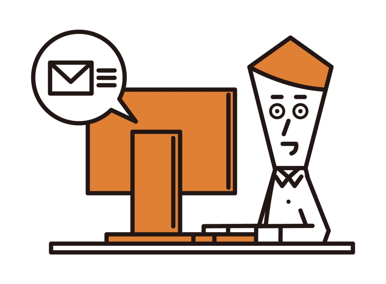 Mailing of man sending an mail puter clipart logo