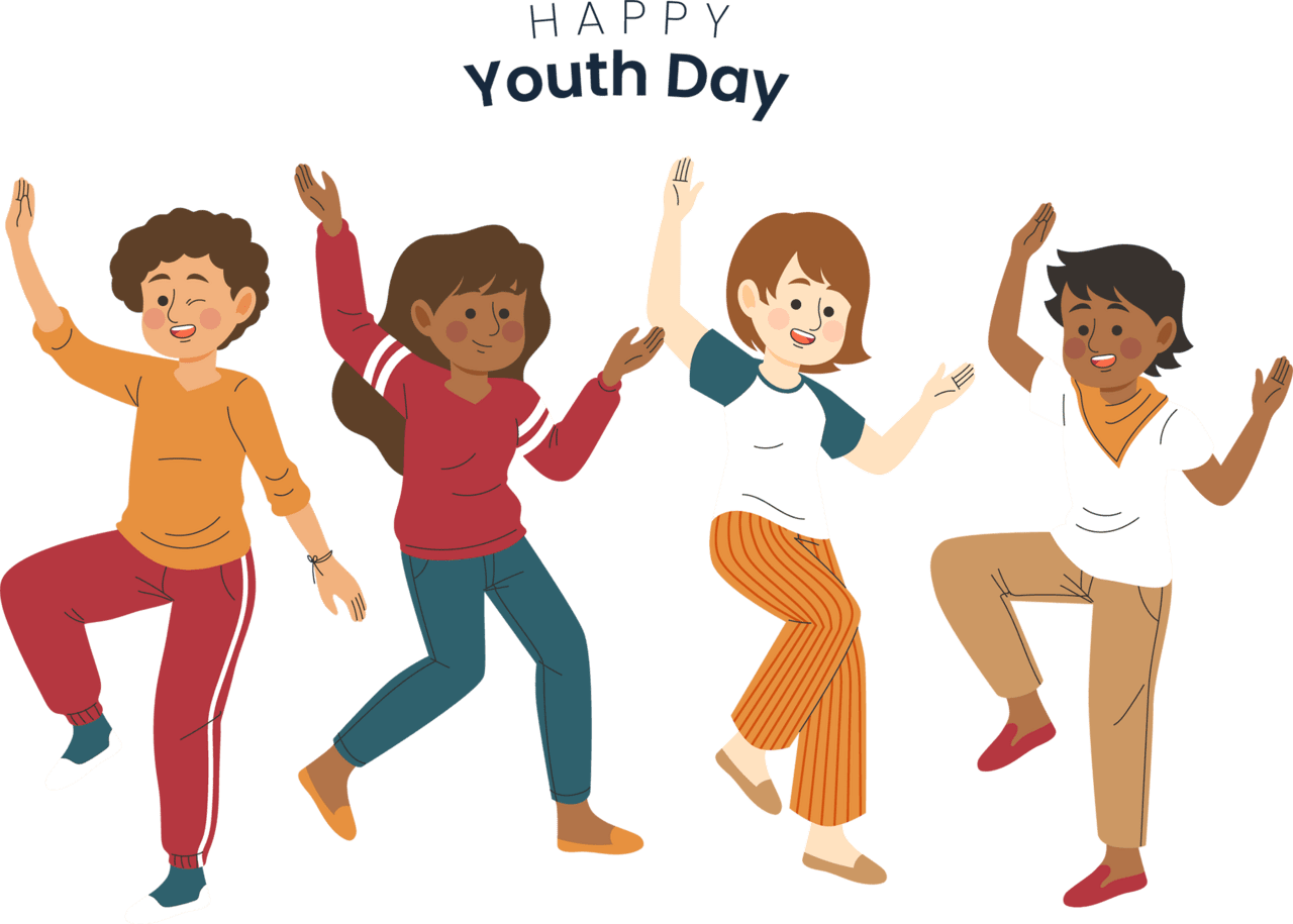 Jump global youth day clipart photo