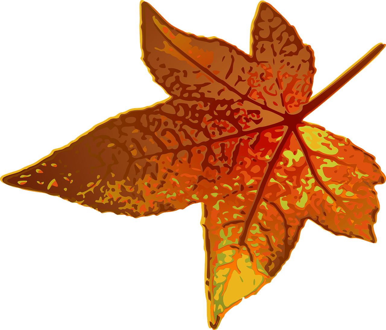 Maple leaf brown vector graphic clipart