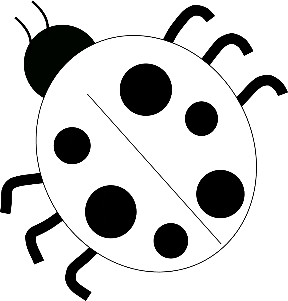 Lady beetle bird clipart black and white bug image