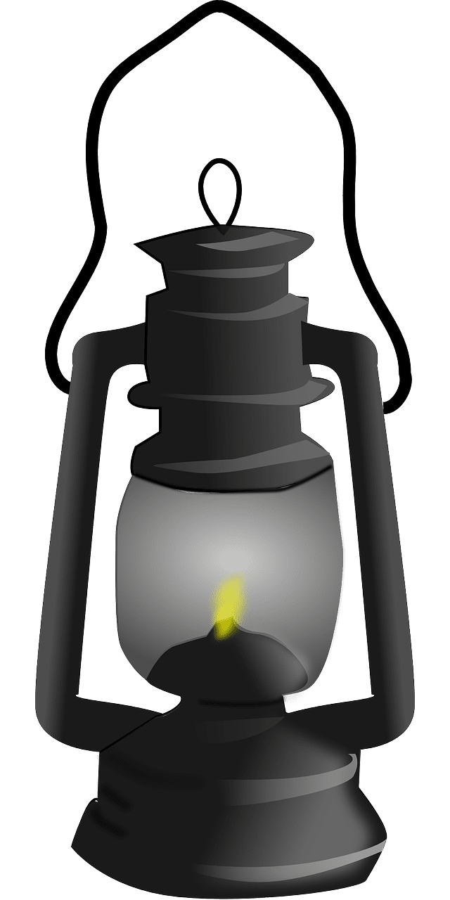 Lantern light oil lamp vector graphic clipart