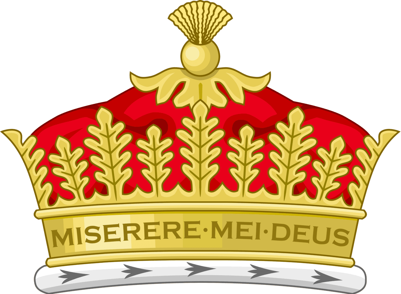 King crown does anyone know why the of an english arms bears inscription misere mei deus god have mercy me heraldry clipart vector