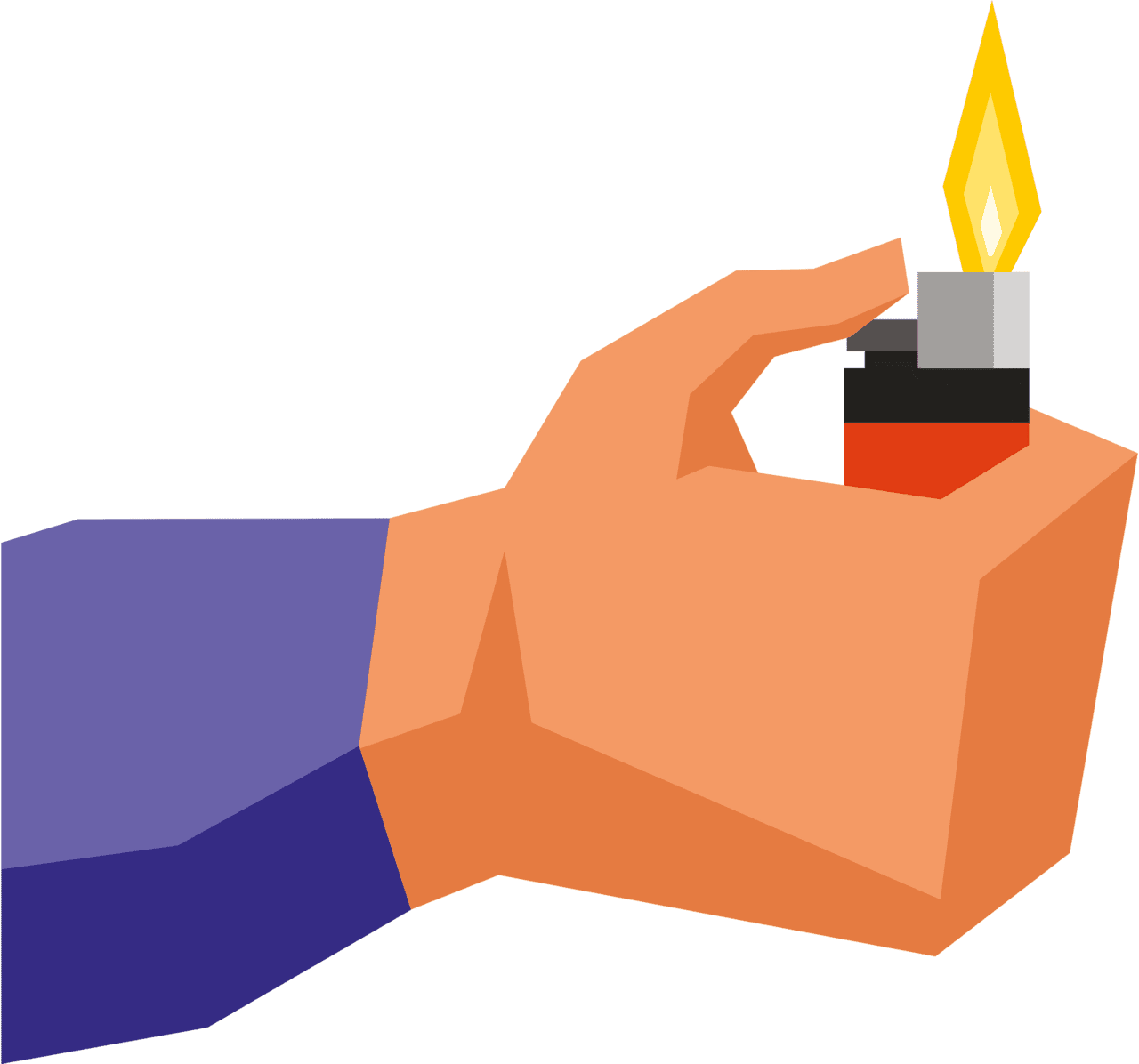 Hand with lighter vector clipart images