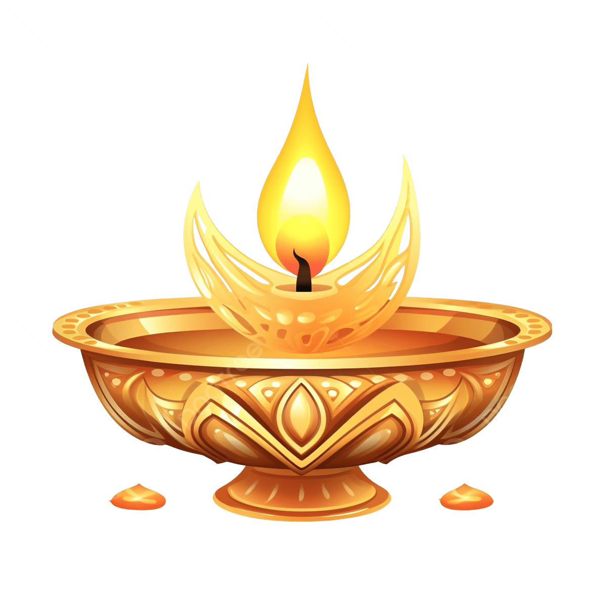 Happy diwali greet card design with diya oil lamp lights clipart photo