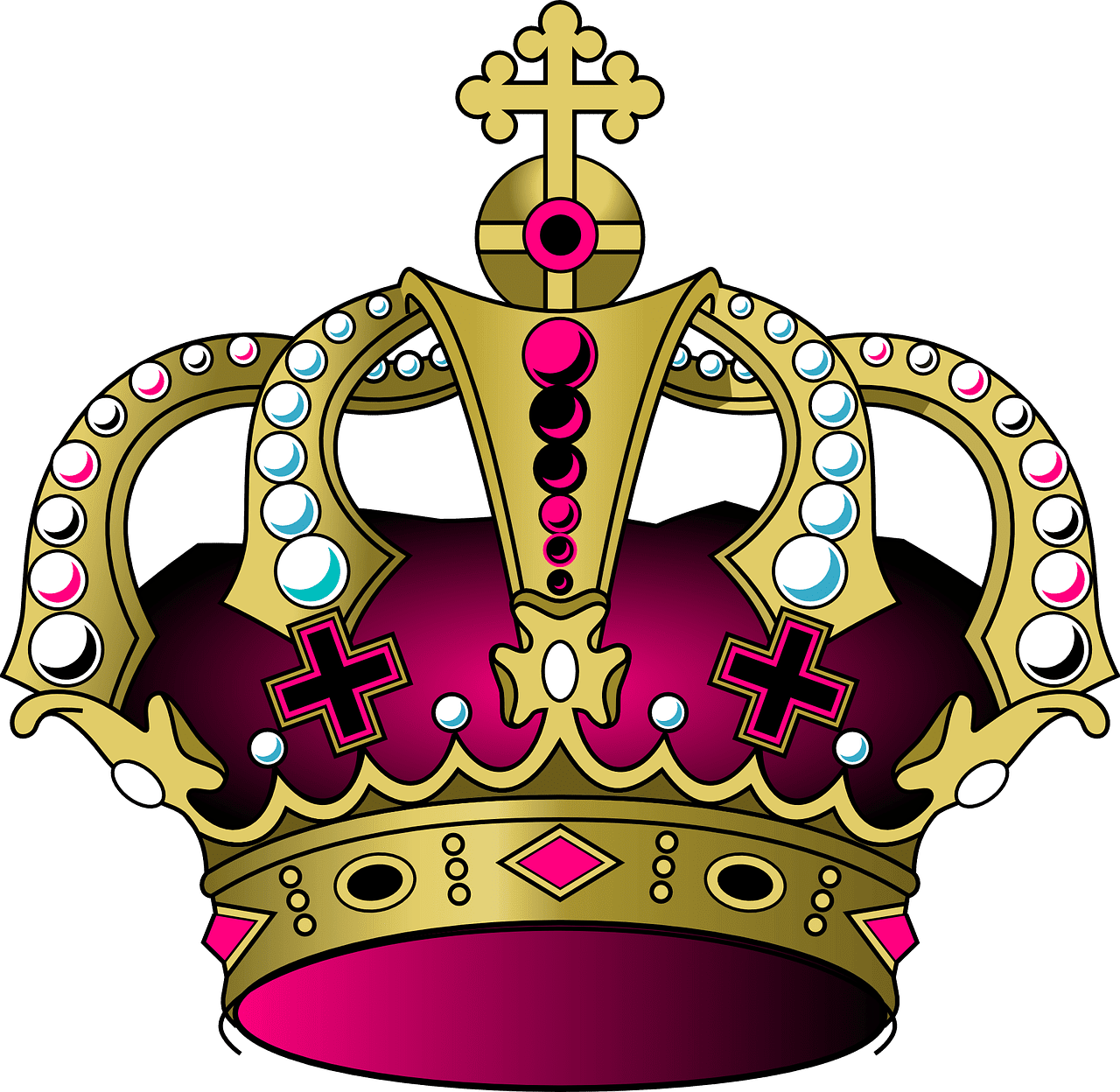 Crown king clipart image with no background