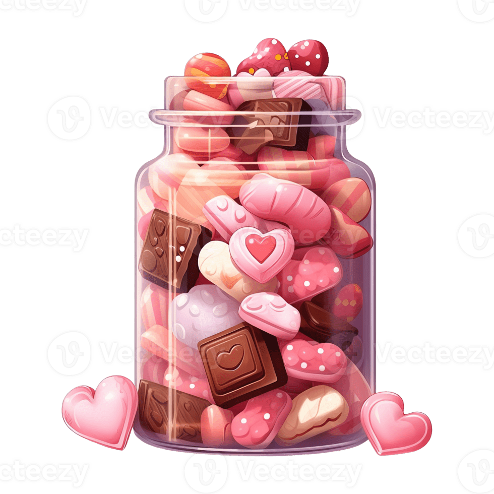 Jar filled with and brown candies image clipart