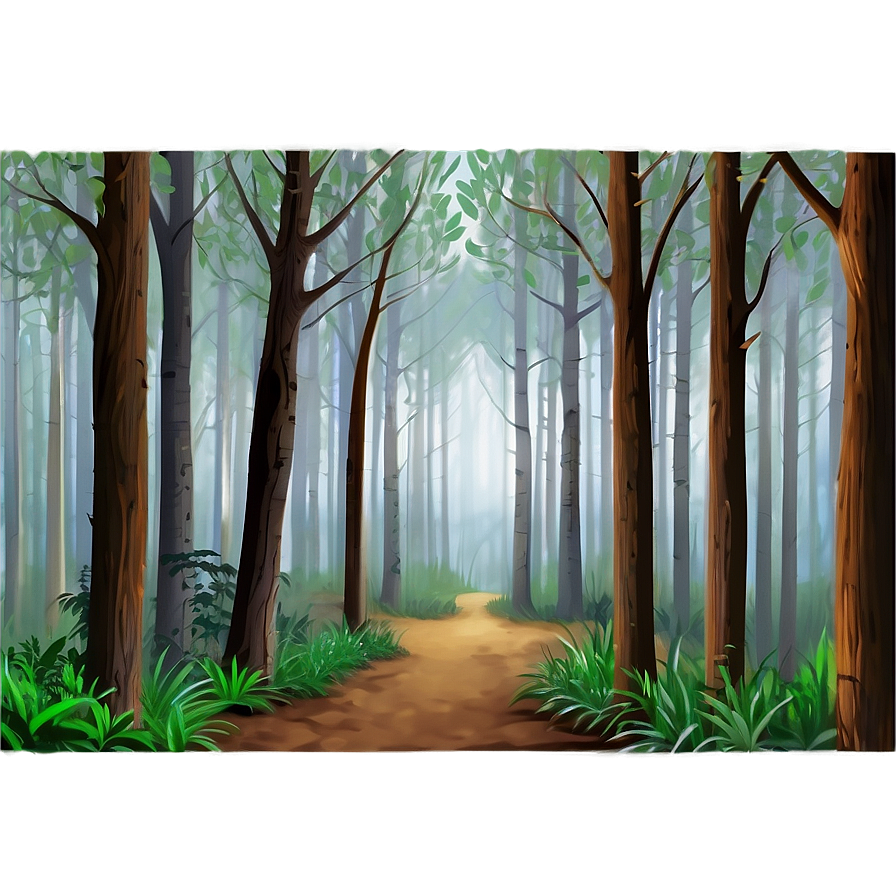 Jungle forest foggy morning clipart clip art