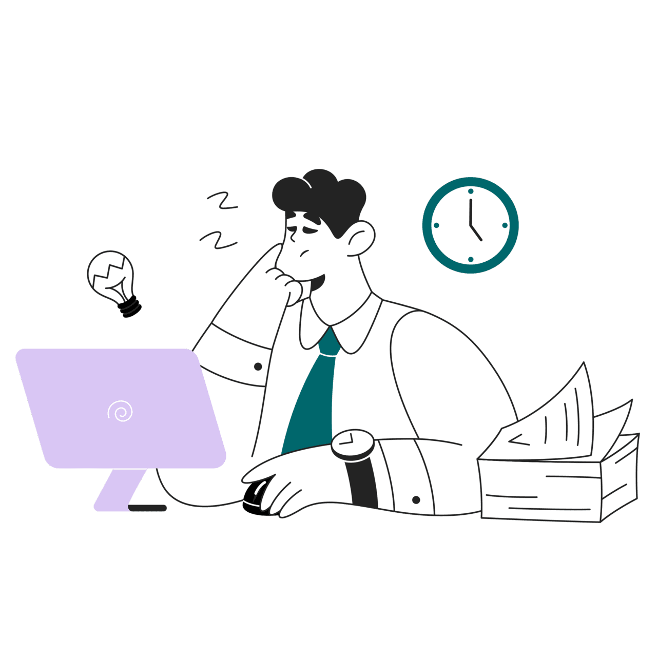Job working puter clipart picture