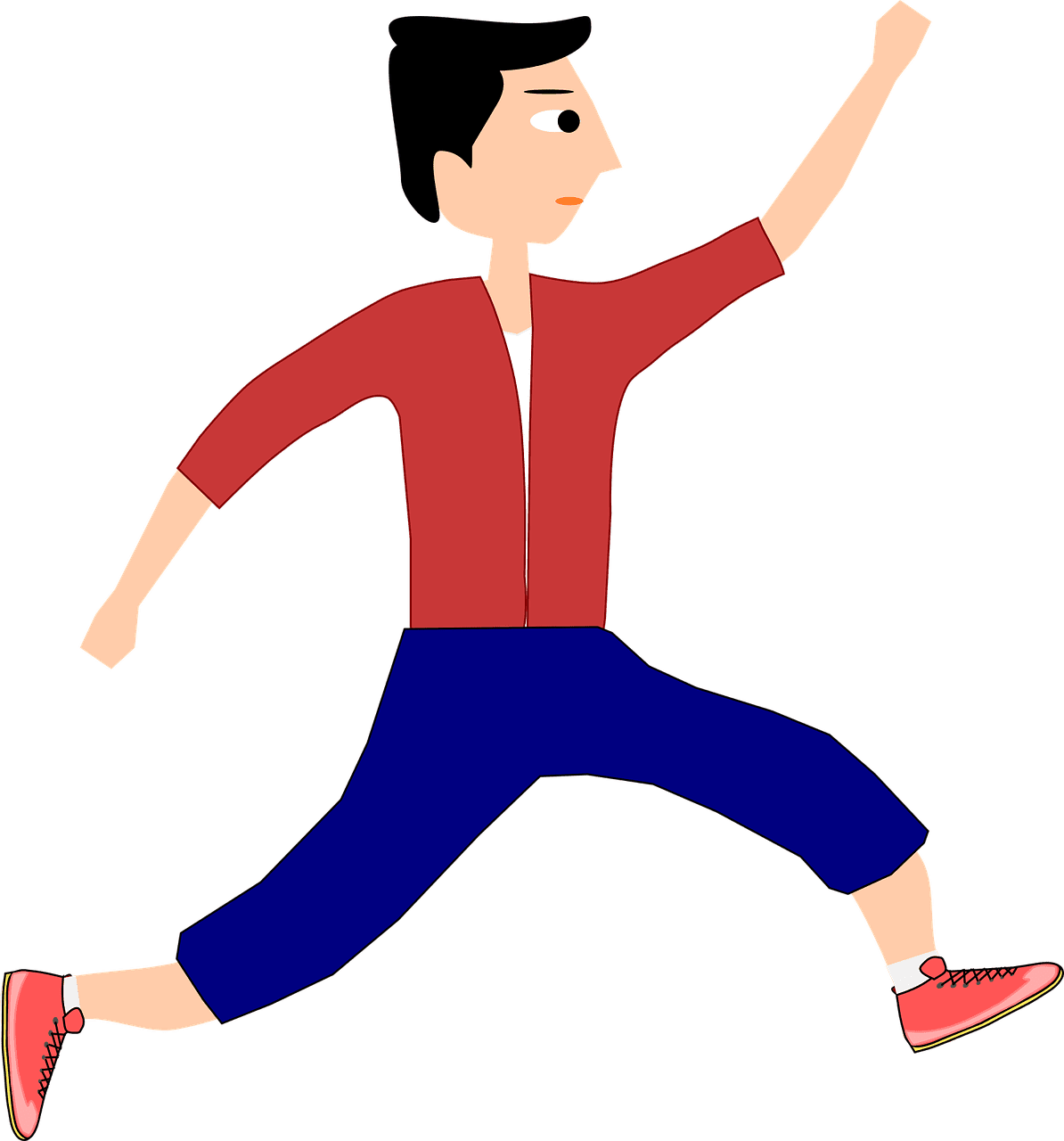 Jump running man boy sports image cartoon ing clipart large size