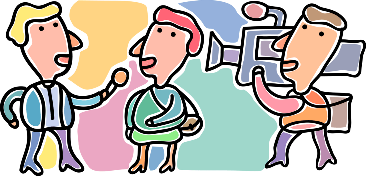 Interview with reporter vector image clipart