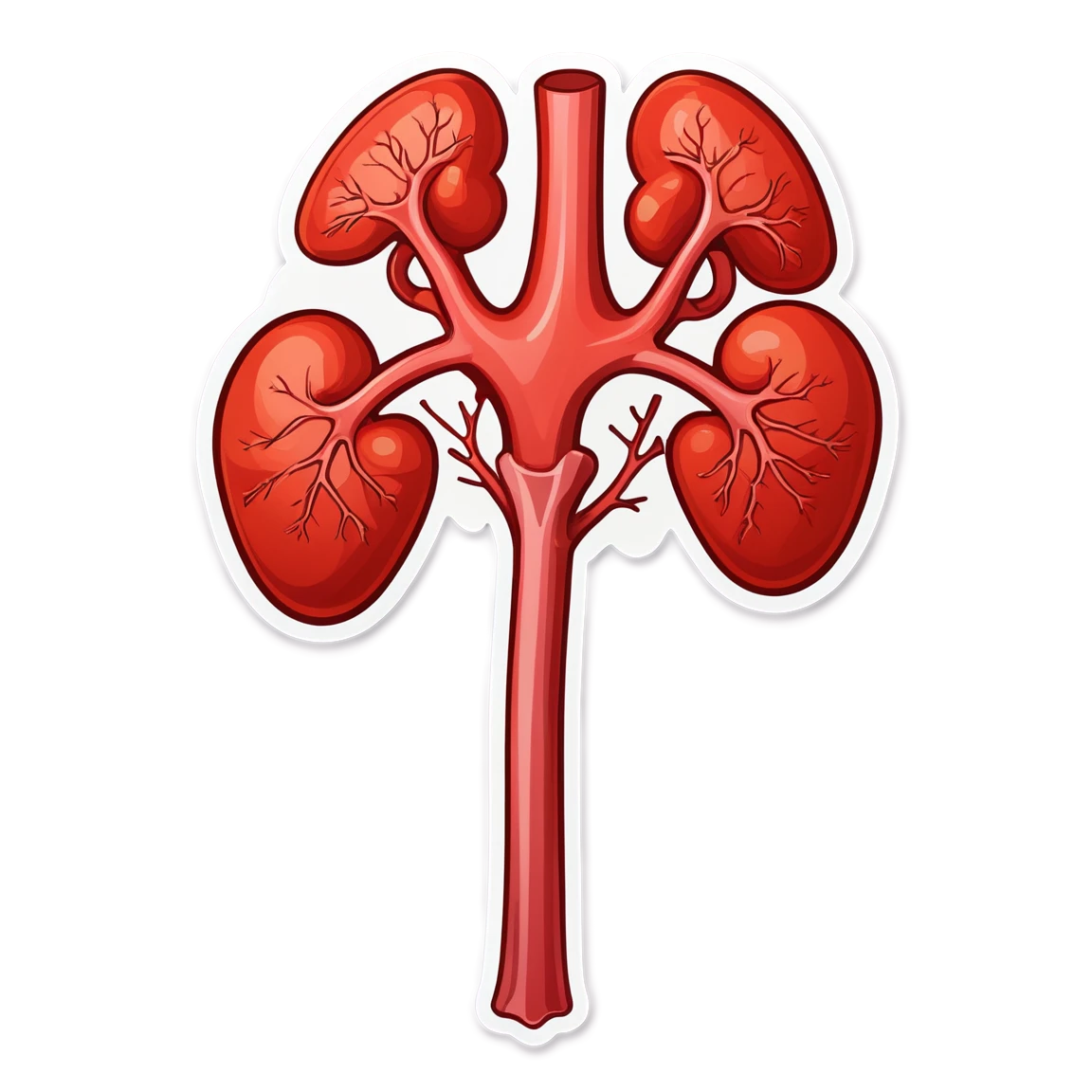 Kidney anatomy stickers ai stickr clipart transparent