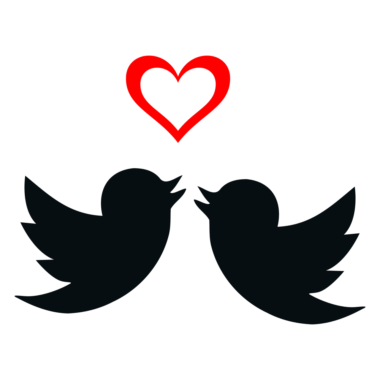 Love is two lovebirds and valentine day heart vector clipart image photo cc images