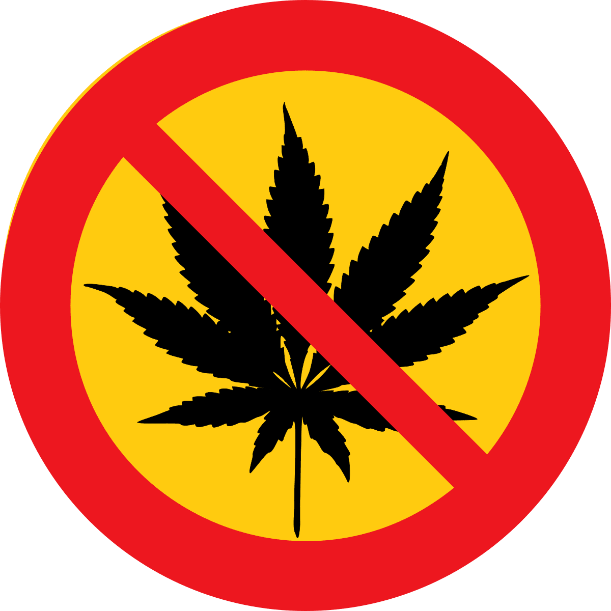 Marijuana leaf no cannabis clipart logo