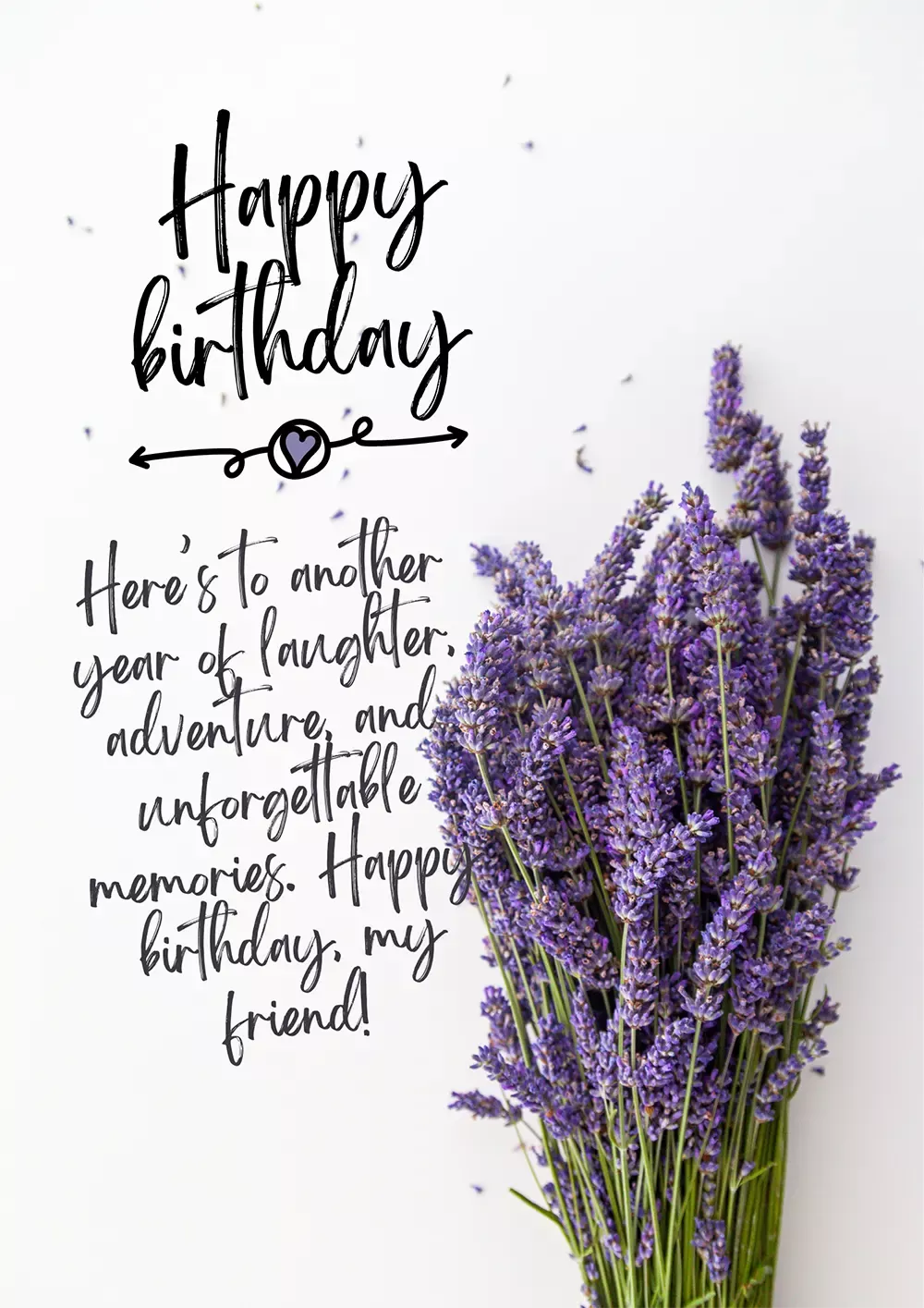 Lavender heart touching birthday wishes to friend happy messages for dear clipart free