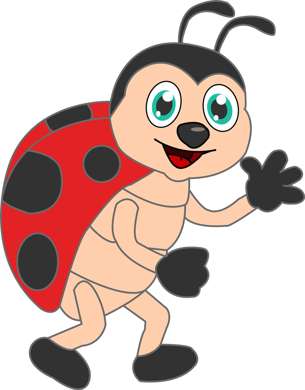 Lady beetle clipart animated pencil and in color ladybug cartoon image with no background