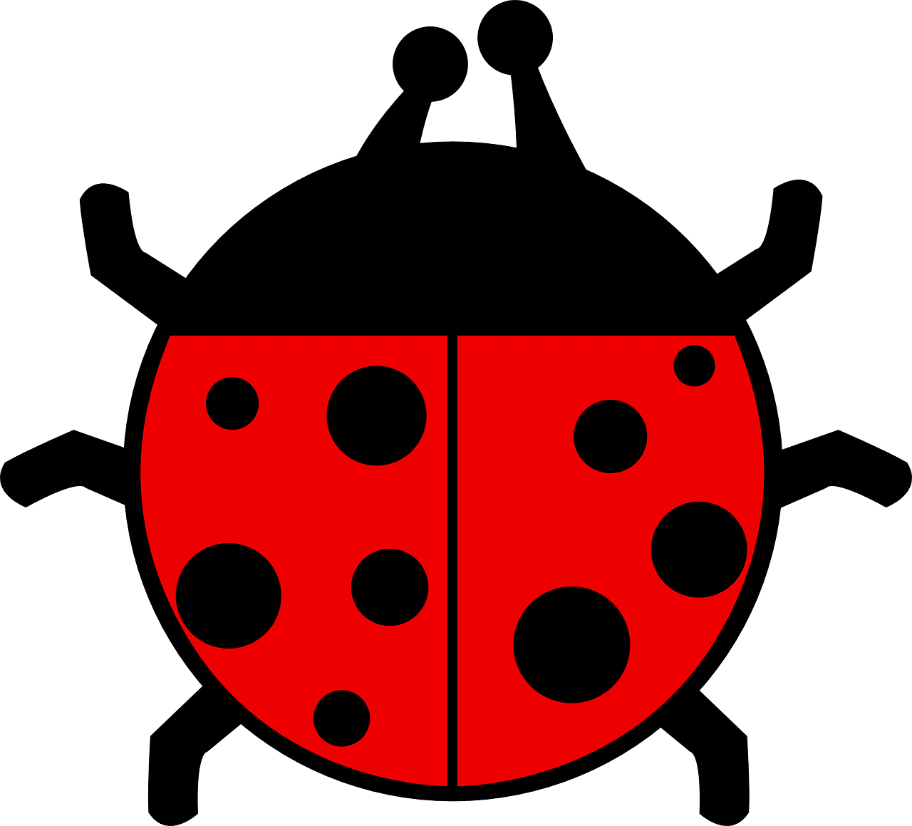 Lady beetle red black ladybug vector graphic clipart