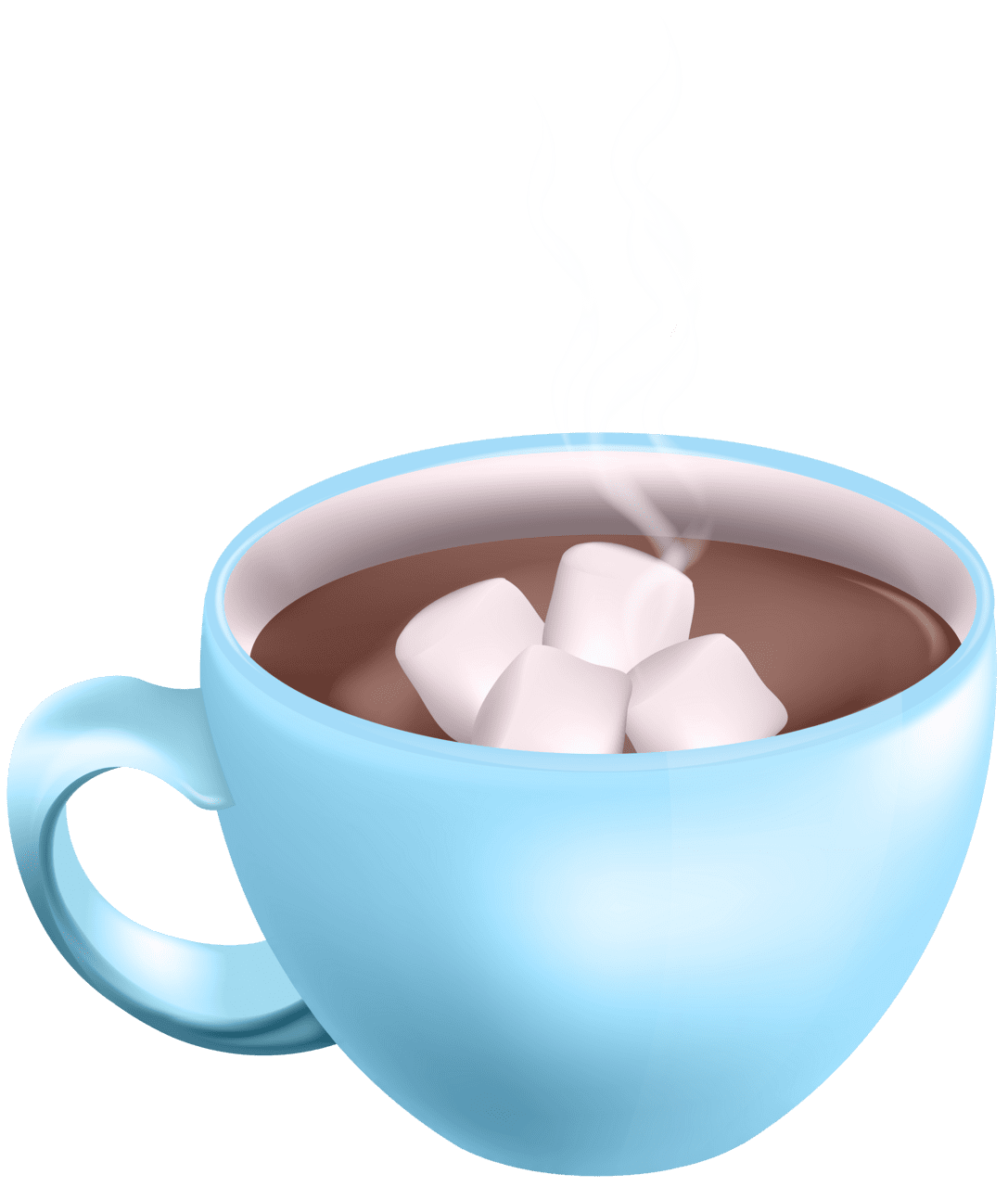 Cocoa with marshmallow blue cup clipart high quality images and