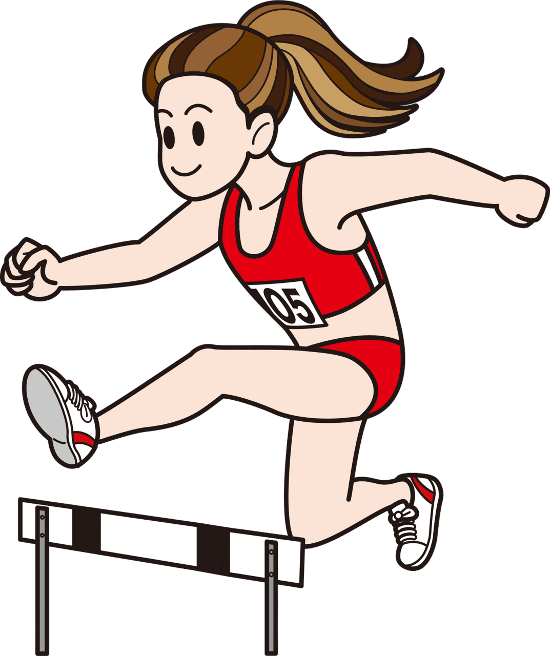 Person jump ing over hurdles silhouette image clipart