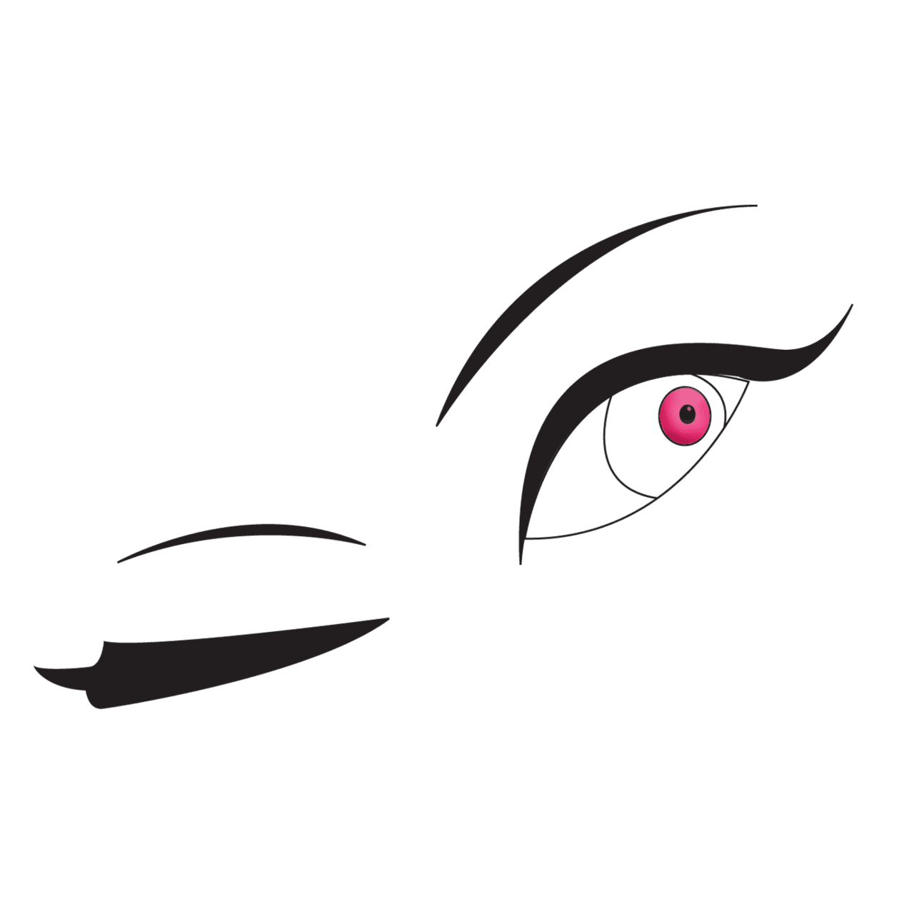 Lashes winking eye logo images vector clipart line