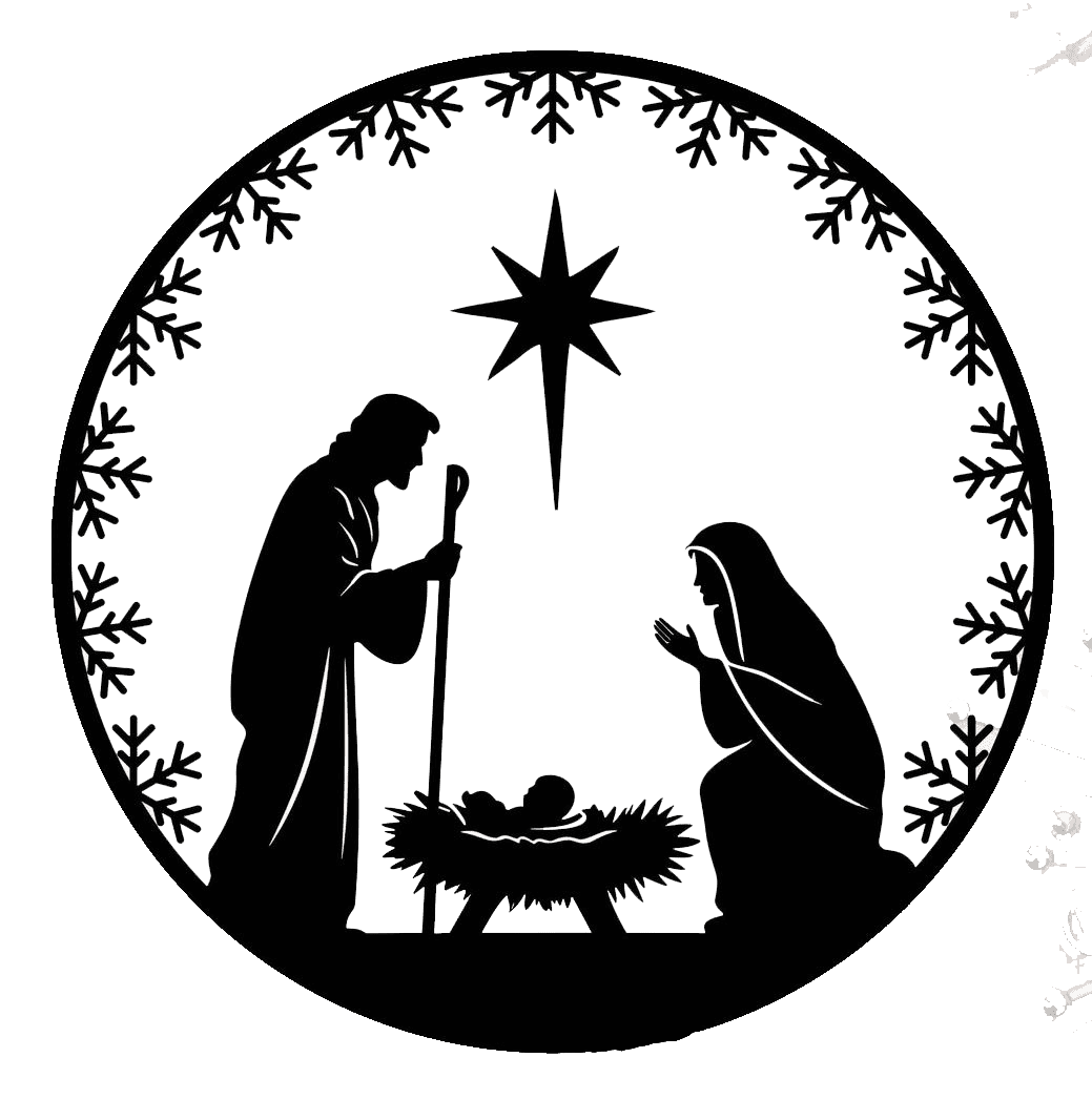 Manger scene pin page clipart vector