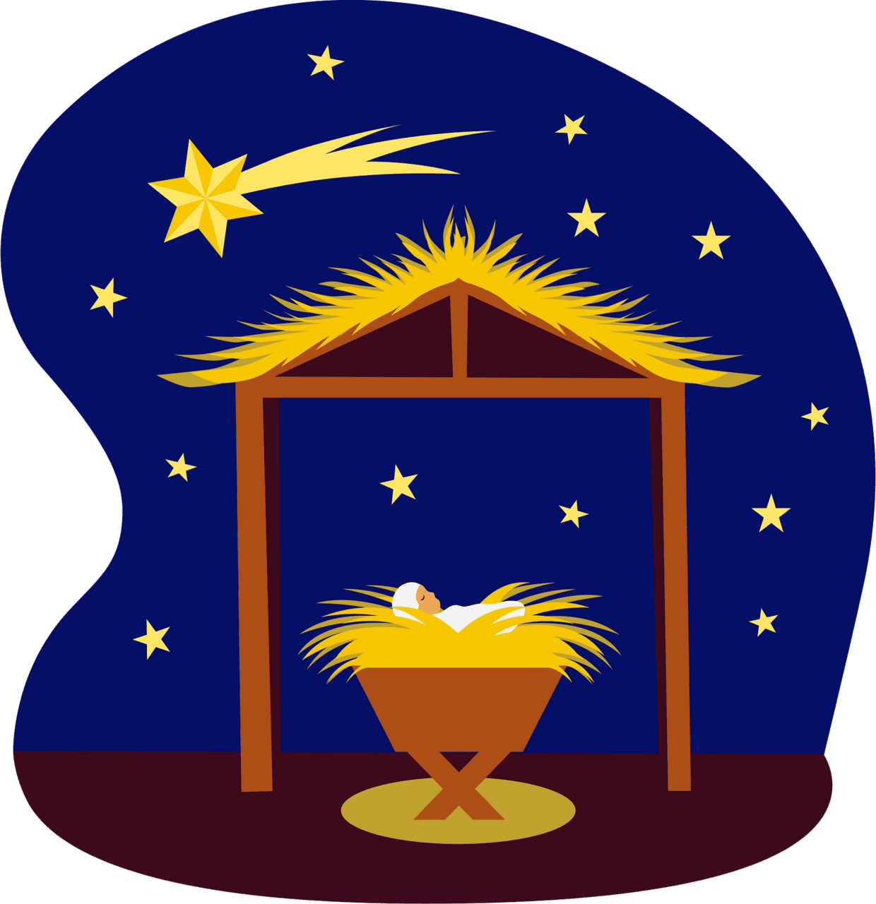 Manger scene vector clipart images 3