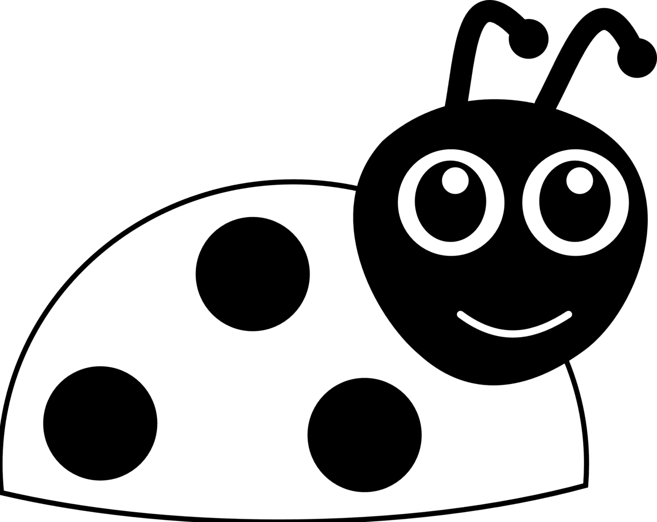 Lady beetle elower clipart bug black and white image with no background