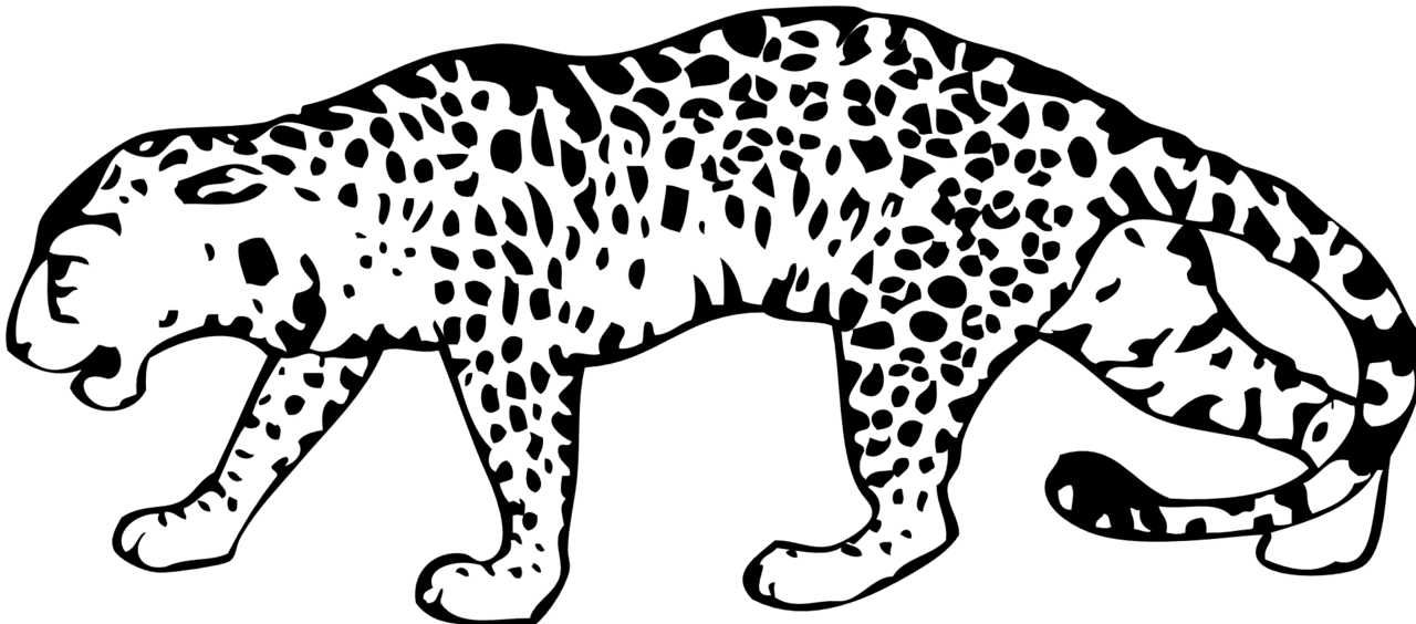 Jaguar black and white clipart free