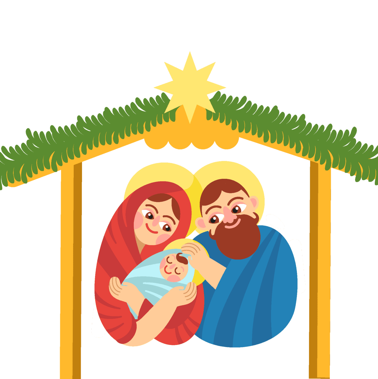 Manger scene christmas nativity vector clipart images 2