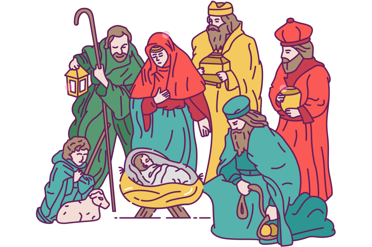 Manger scene nativity birth of jesus clipart christmas hq clip art