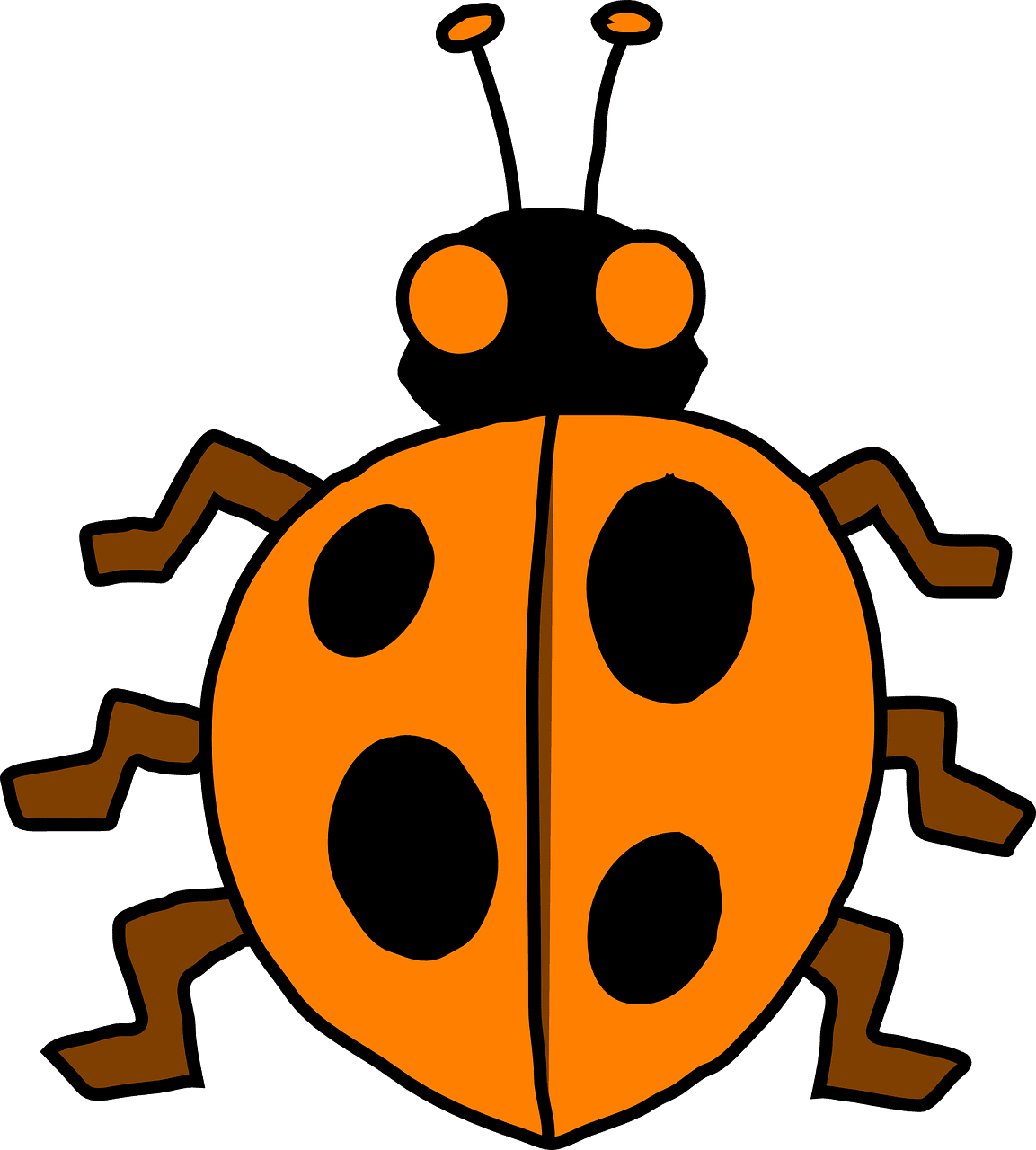 Lady beetle ladybug orange black vector graphic clipart