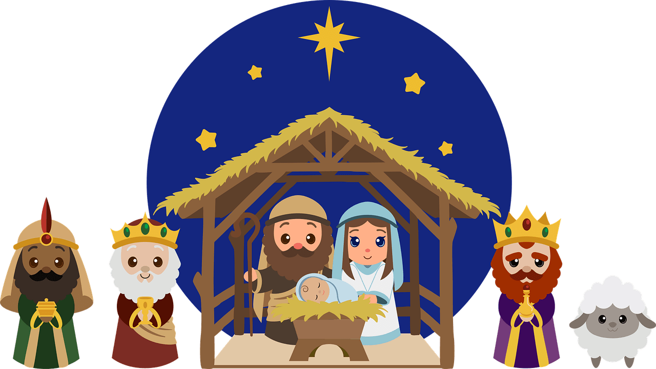 Manger scene nativity vector art graphics clipart