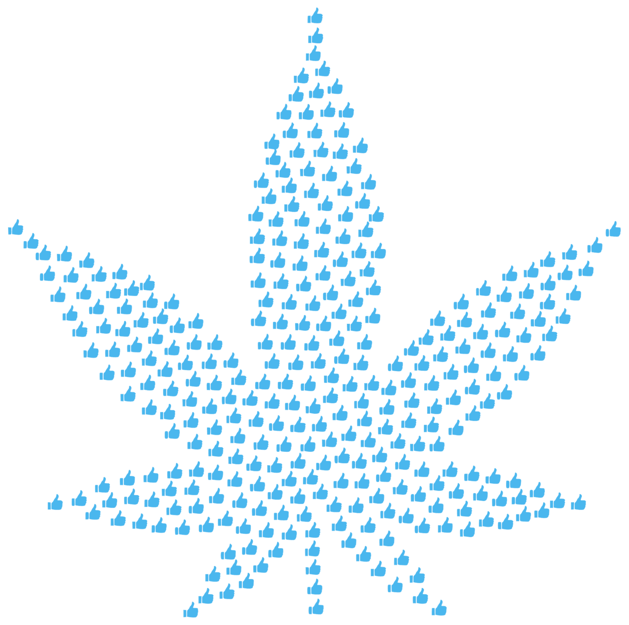 Marijuana leaf silhouette thumbs up vector silhouettes clipart