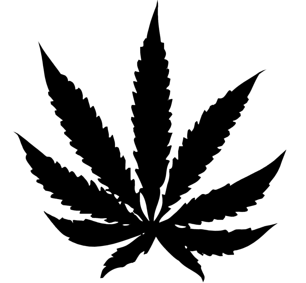 Marijuana leaf black cannabis potleaf clipart clip art