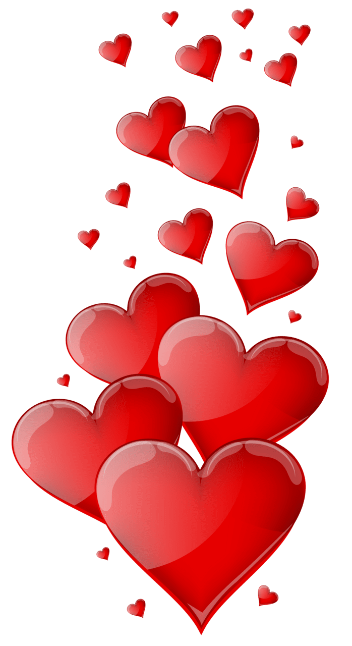 Love is red hearts clipart image