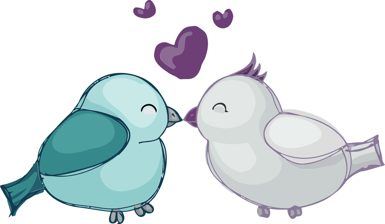 Love is two birds in vector clipart images