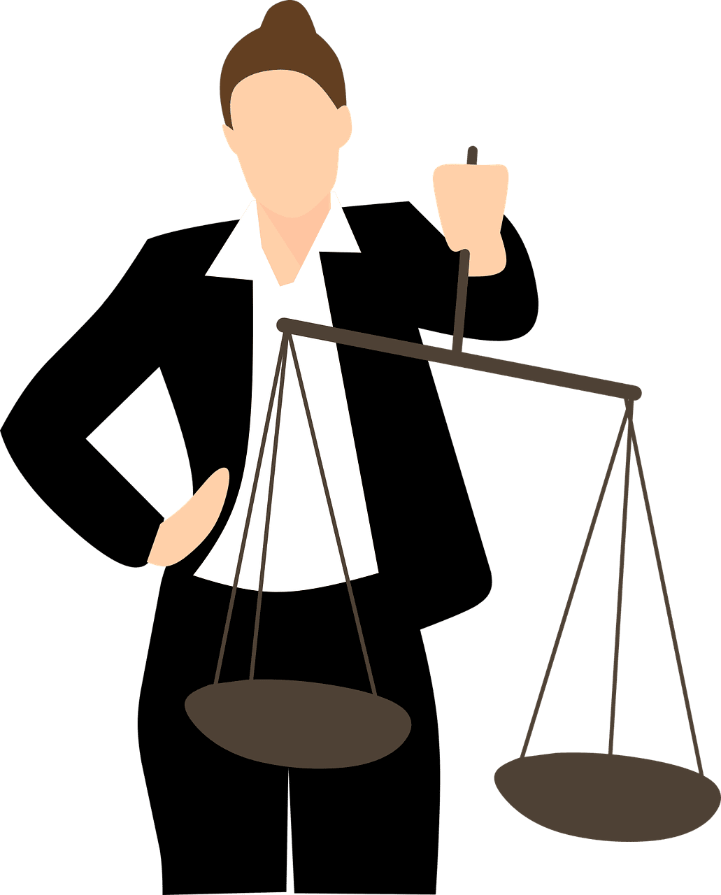 Lawyer female judge holding vector graphic clipart