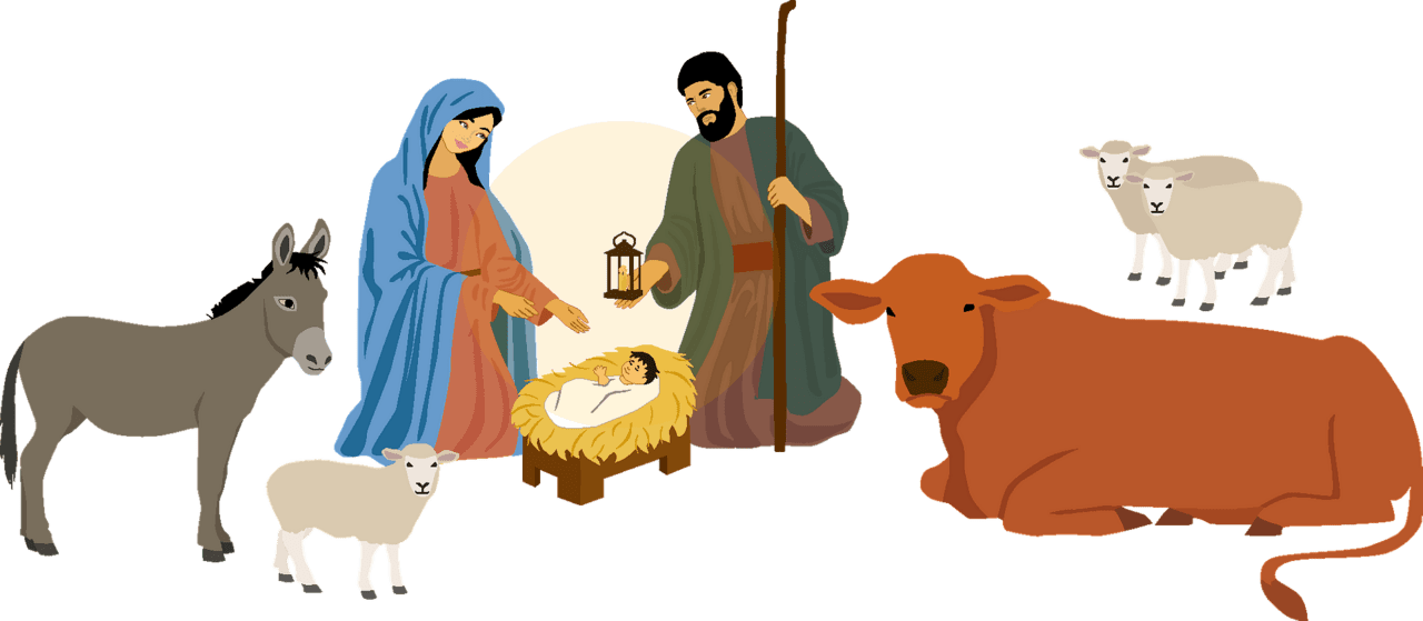 Manger scene nativity and stable vector clipart images