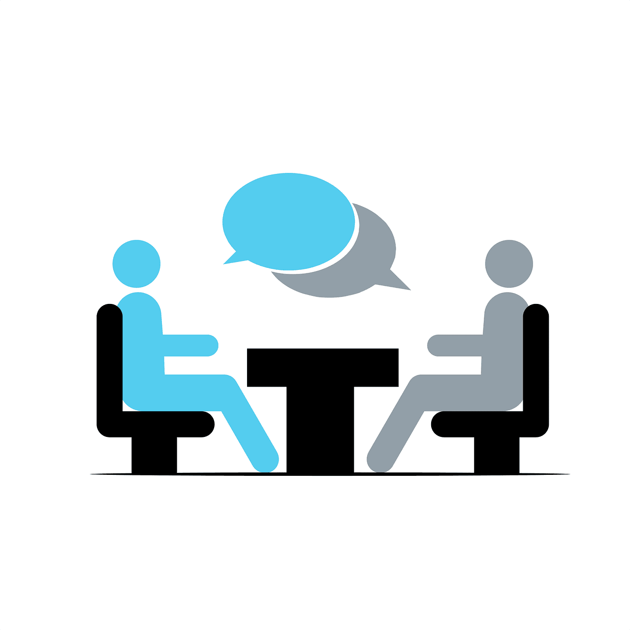 Interview job conversation vector graphic clipart